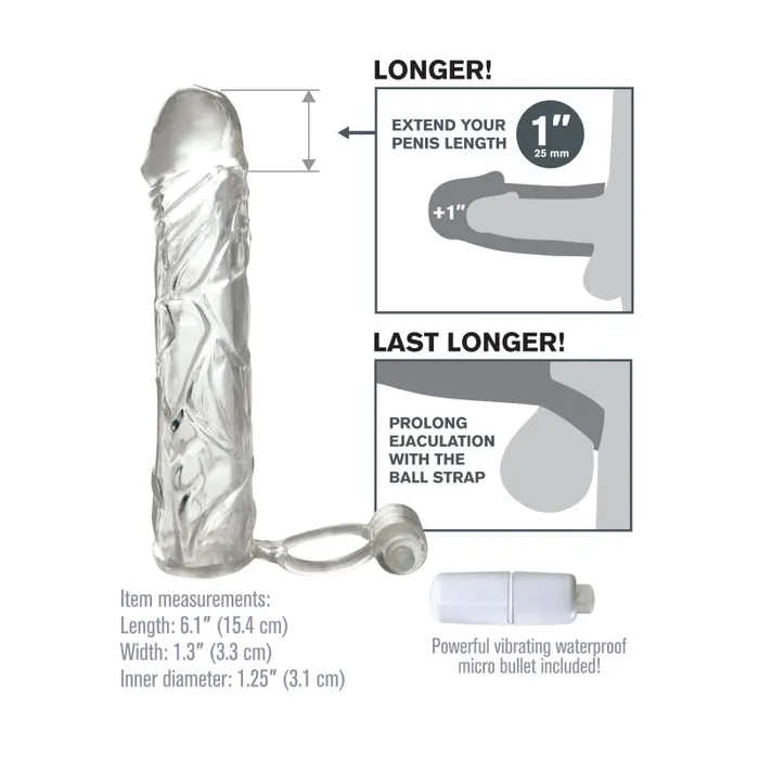 Pipedream Male Sex Toys | Fantasy X-Tensions Vibrating Super Sleeve - Clear Pipedream Male Sex Toys | Fantasy X-Tensions Vibrating Super Sleeve - Clear