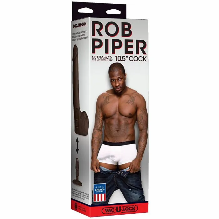 Doc Johnson Rob Piper Cock wBalls Suction Cup Chocolate Dildos