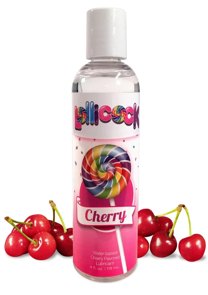Lubricants Lollicock Water Based Flavored Lubricant 4oz Cherry Lollicock