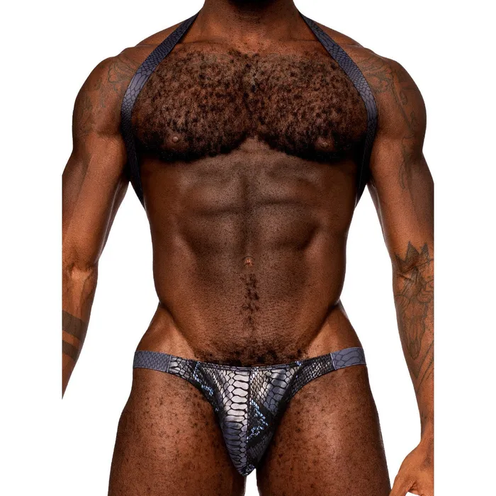 Snaked Metallic Coated Shoulder Sling Harness Thong Male Power Female Sex Toys Snaked Metallic Coated Shoulder Sling Harness Thong Male Power Female Sex Toys