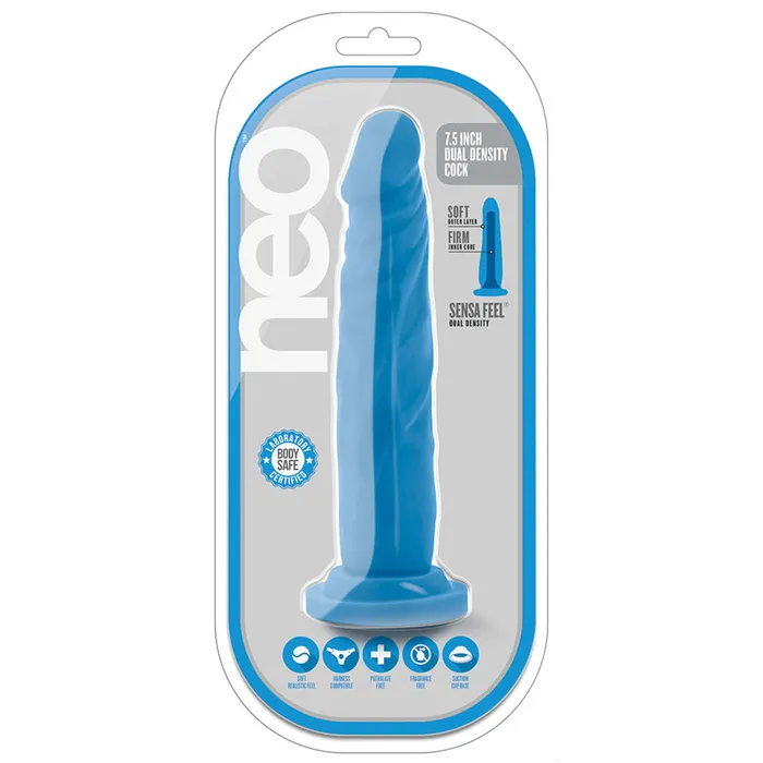 Dildos BLUSH Neo Dual Density CockNeon Blue 75