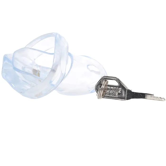 Male Sex Toys Lockmaster 35 Inch SeeThru Side Lock Chastity Cage Electric Eel