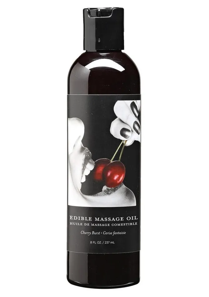 Earthly Body Hemp Seed Edible Massage Oil Cherry Burst Hemp Seed Body Care Couples