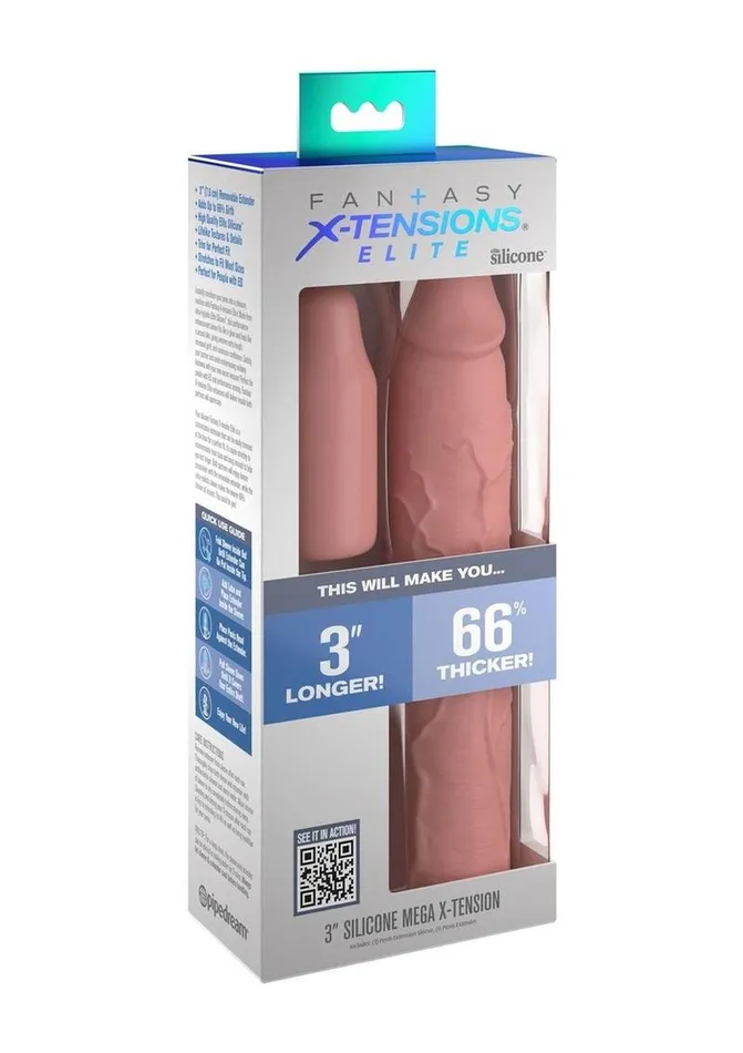 Fantasy XTensions Elite Silicone 9in Sleeve with 3in Plug Fantasy XTensions Male Sex Toys Fantasy XTensions Elite Silicone 9in Sleeve with 3in Plug Fantasy XTensions Male Sex Toys