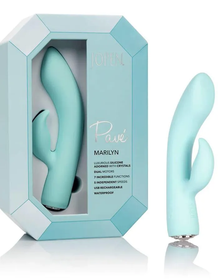 Female Sex Toys ecn Pave Marilyn Silicone Dual Motor Vibrator with Crystals