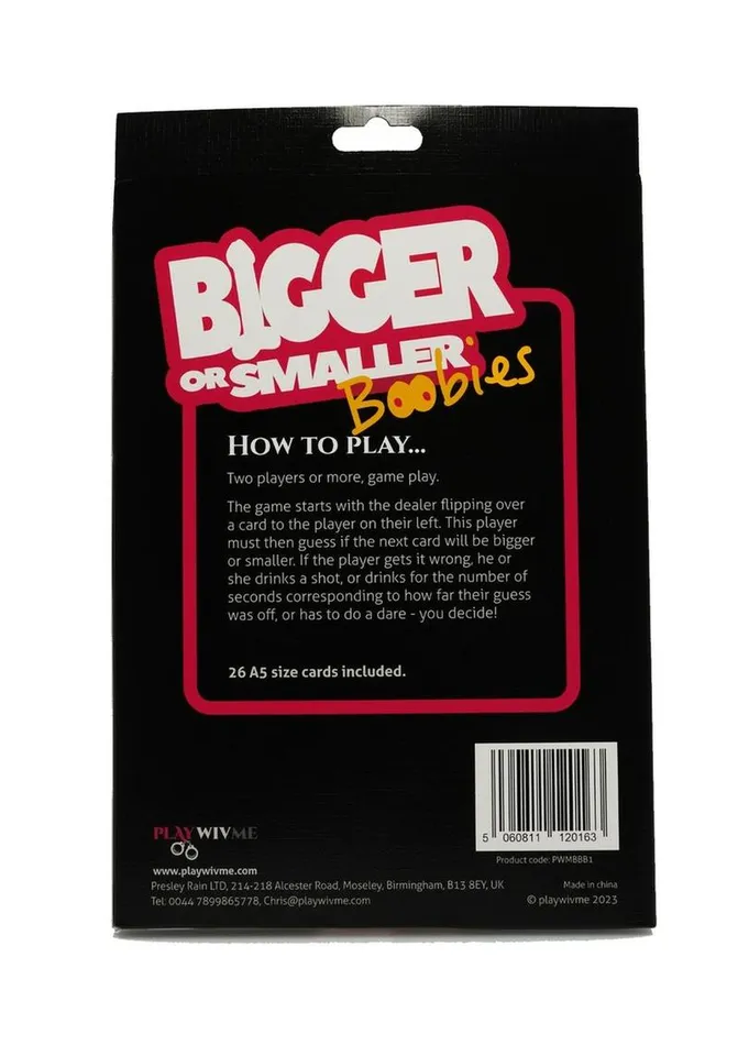Games Play Wiv Me Bigger Or Smaller Boobs Card Game Play Wiv Me