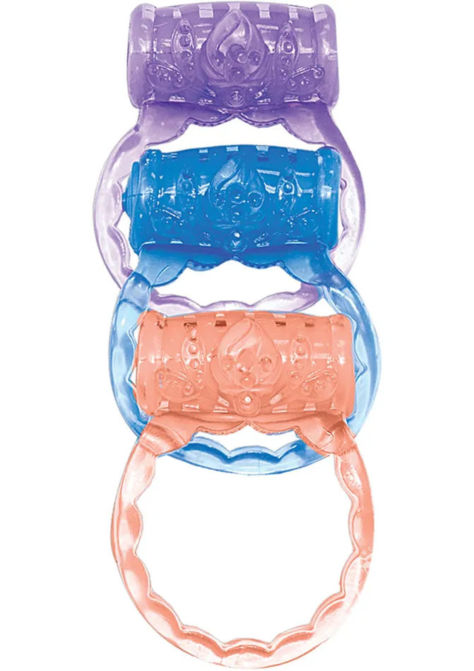 Male Sex Toys Macho The Macho Three Ring Set Vibrating Cock Ring