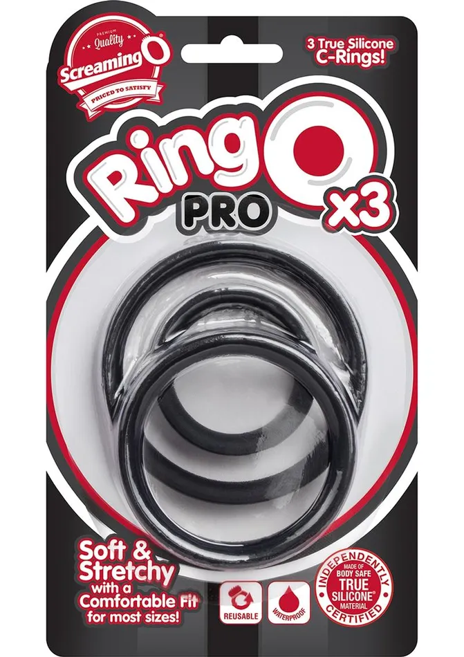 RingO Female Sex Toys Ringo Pro X3 Silicone Cock Rings Set Waterproof