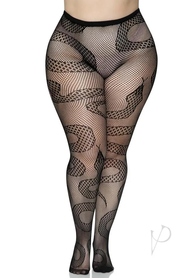 Anal Leg Avenue Snake Net Tights 1x2x Black
