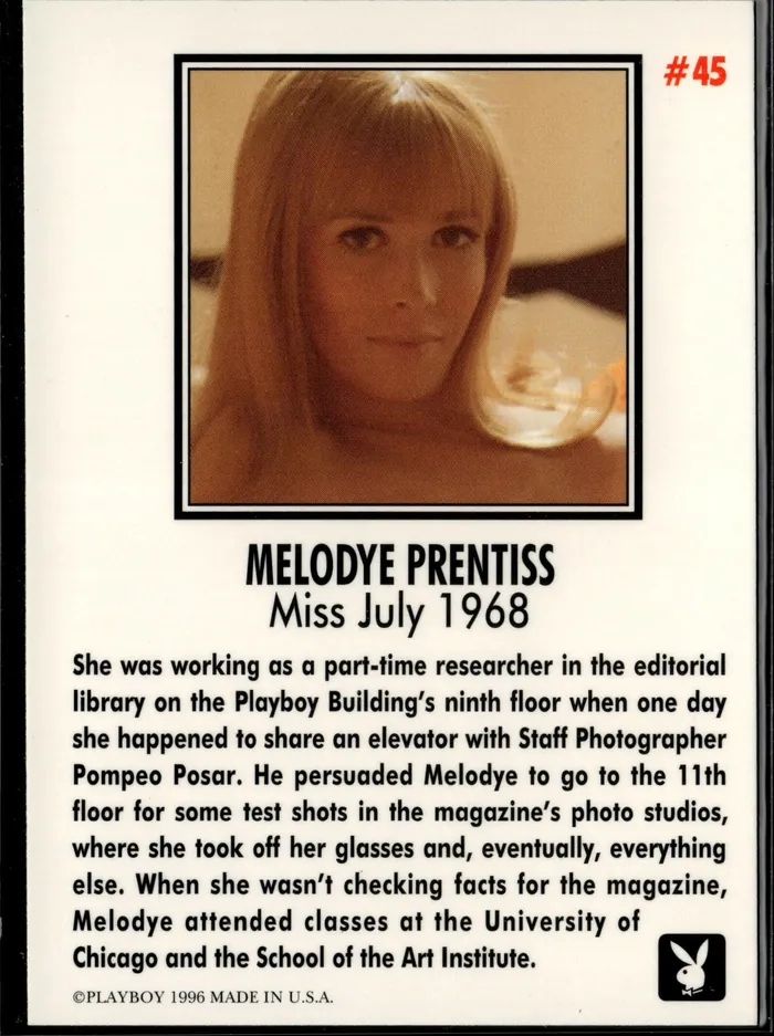 Couples Dans Cards Playboy Centerfolds July Edition Melodye Prentiss Card 45 Couples Dans Cards Playboy Centerfolds July Edition Melodye Prentiss Card 45