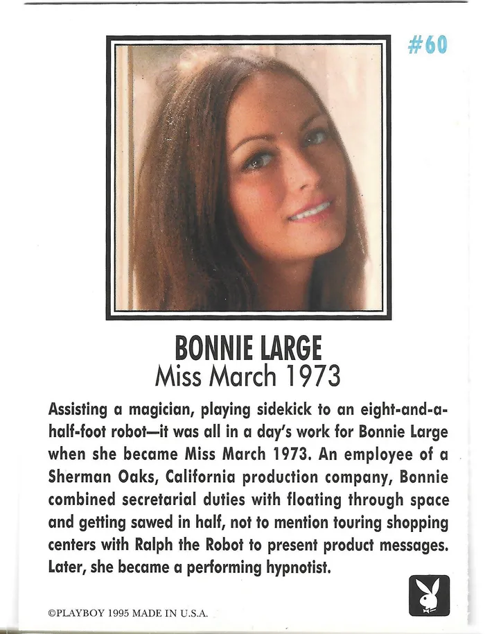 Couples Playboy Centerfolds March Edition Bonnie Large Card 60 Dans Cards