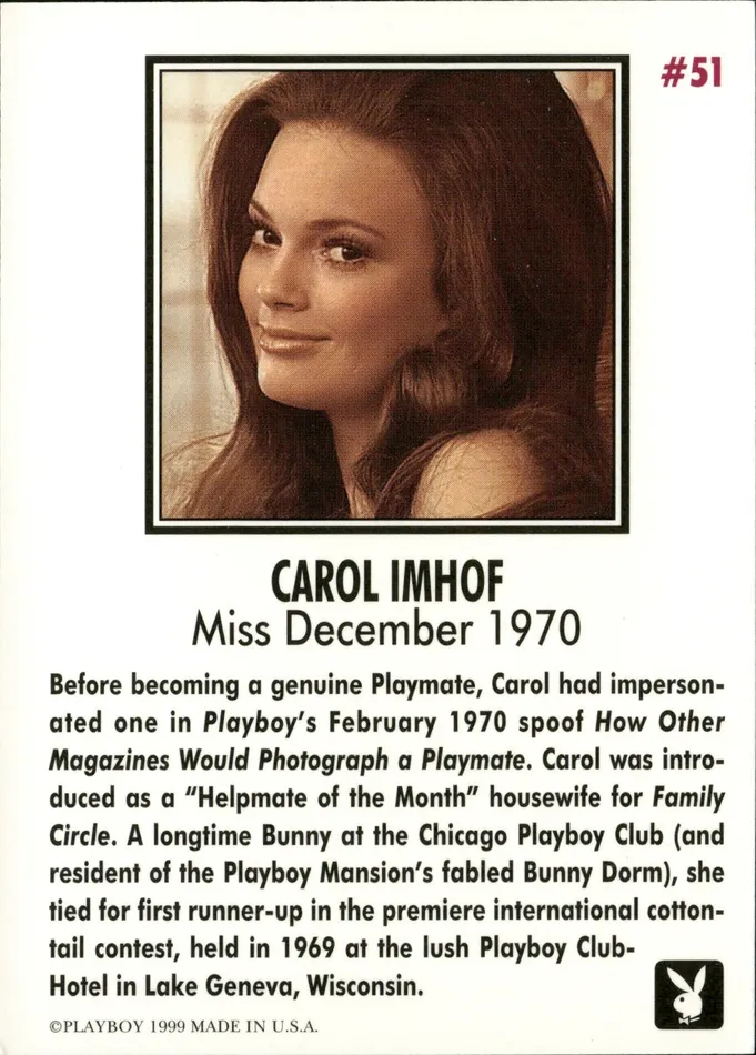 Dans Cards Couples Playboy Centerfolds December Edition Carol Imhoff Card 51 Short Printed Release Dans Cards Couples Playboy Centerfolds December Edition Carol Imhoff Card 51 Short Printed Release