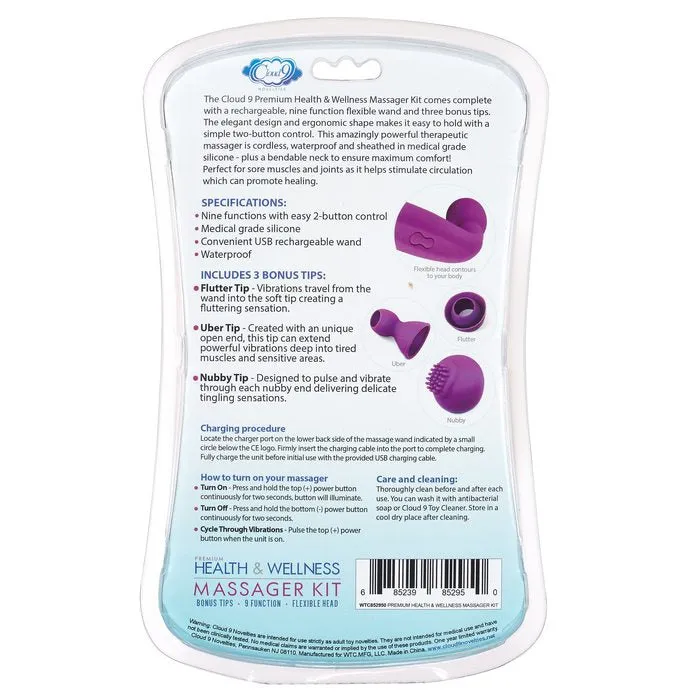 Female Sex Toys Cloud 9 Premium Health And Wellness USB Rechargeable 3 Piece Clitoral Massager Kit