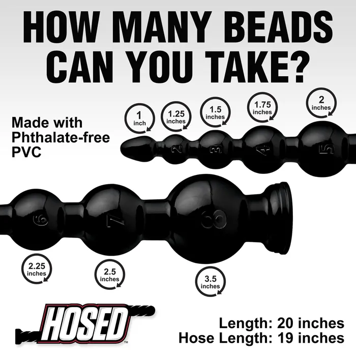 Hosed 19 Inch Graduated Bead Anal Snake XR Brands Anal