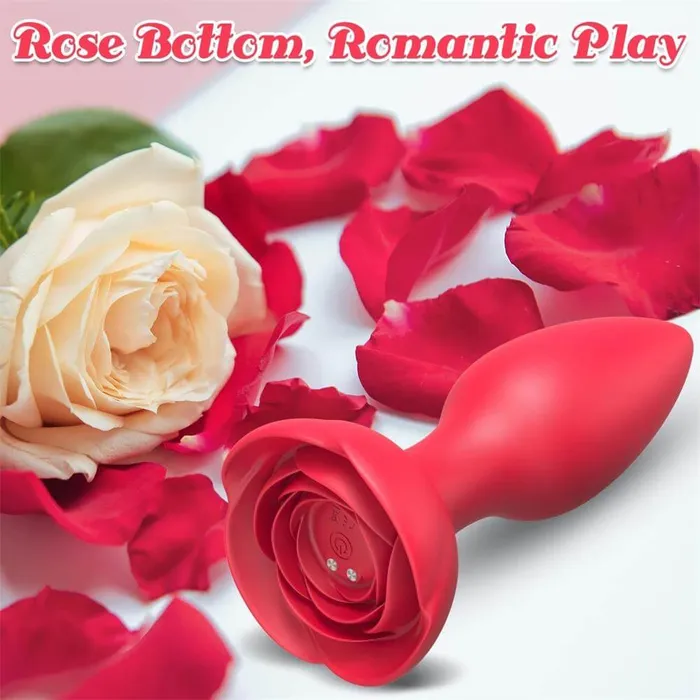Adorime Anal Vibrating Rose Glow Butt Plug with Remote Control 39 Inch