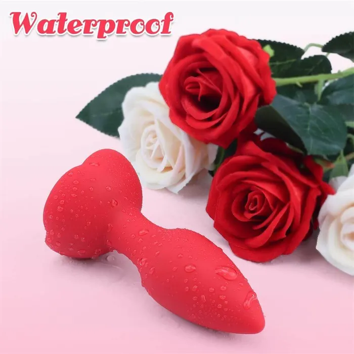 Adorime Anal Vibrating Rose Glow Butt Plug with Remote Control 39 Inch