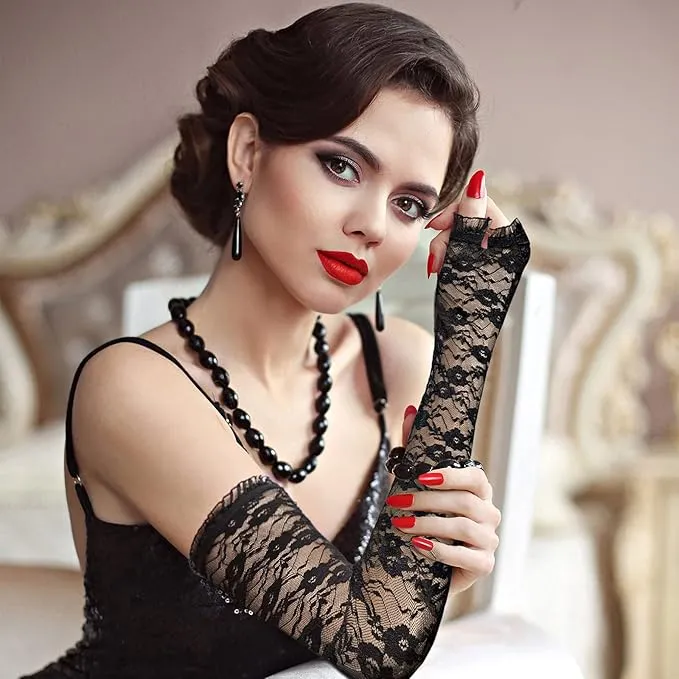 Lace fingerless Gloves Long Just Undies Vibrators