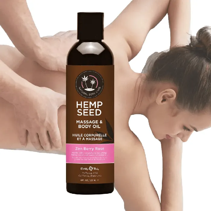 Couples Earthly Body Earthly Body Hemp Seed Massage Oil Zen Berry Rose