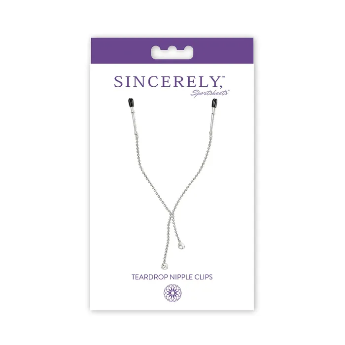Sportsheets Nipple Clitoral Toys Sincerely Midnight Teardrop Nipple Clamps