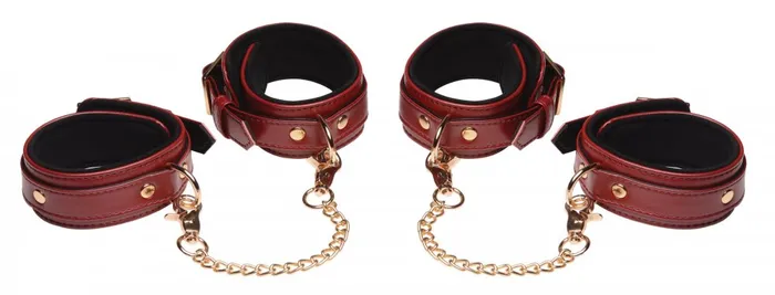 Couples 6 Piece Burgundy Bondage Set Master Series