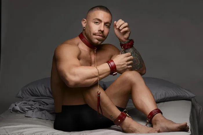 Couples 6 Piece Burgundy Bondage Set Master Series