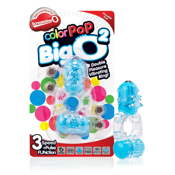 Male Sex Toys Screaming O Screaming O ColorPoP Big O 2 Double Pleasure Vibrating Ring