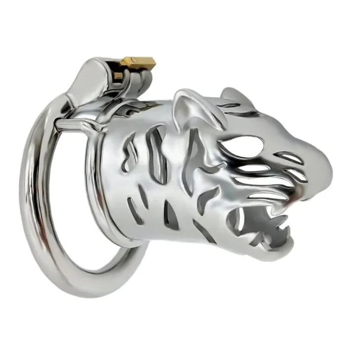 Xinghaoya Male Sex Toys 65mm Steel Tiger Head Male Chastity Cage