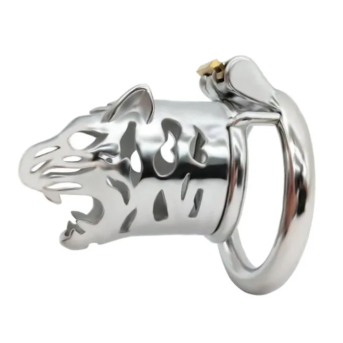 Xinghaoya Male Sex Toys 65mm Steel Tiger Head Male Chastity Cage