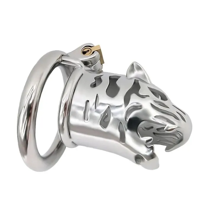 Xinghaoya Male Sex Toys 65mm Steel Tiger Head Male Chastity Cage