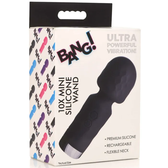 10x Mini Silicone Wand Black XR Brands Bang Vibrators