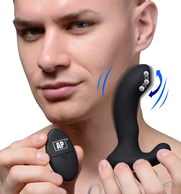 10X PMassage Silicone Prostate Stimulator with Stroking Bead XR Brands Male Sex Toys 10X PMassage Silicone Prostate Stimulator with Stroking Bead XR Brands Male Sex Toys
