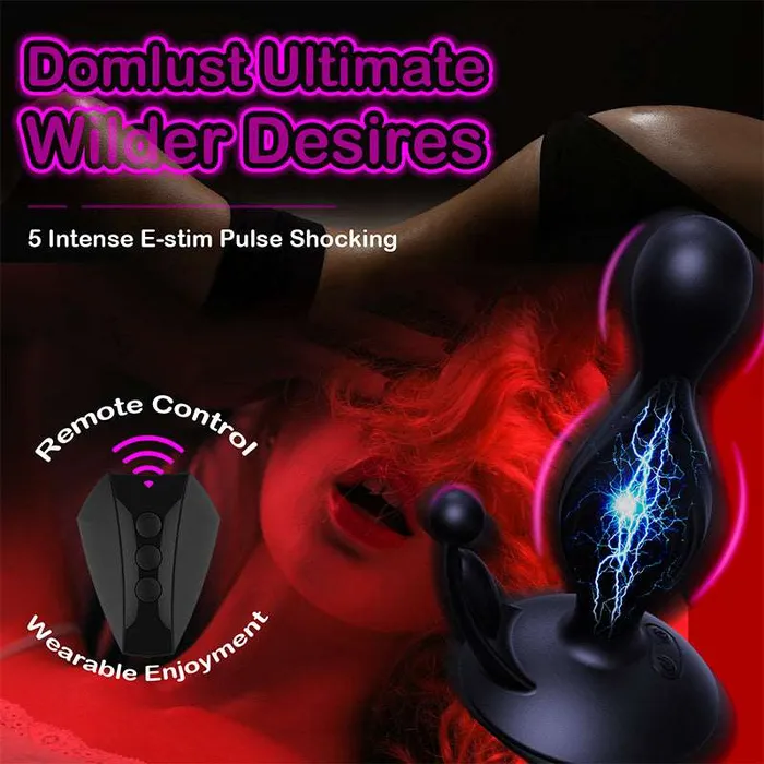 Anal Domlust Prostate Massager Remoter Estim Anal Vibrator Domlust
