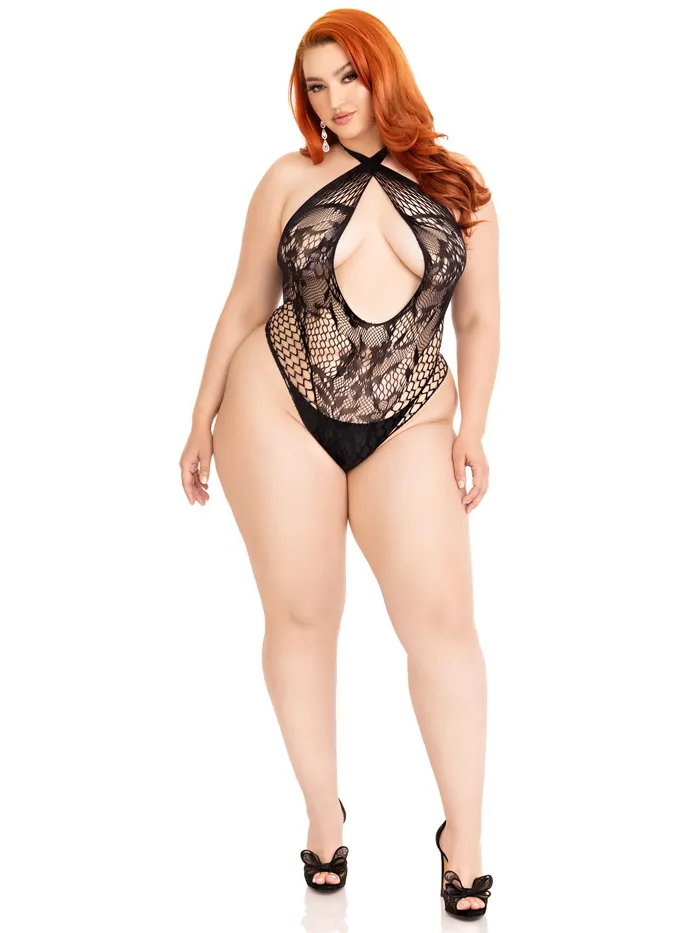 Anal Lace and Net Keyhole Crossover Halter Teddy 1x2x Black 2024 Holiday Sale Specials Anal Lace and Net Keyhole Crossover Halter Teddy 1x2x Black 2024 Holiday Sale Specials