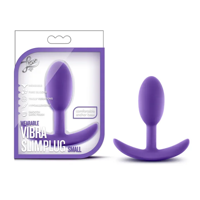 Anal Luxe Wearable Vibra Slim Plug Small Purple Blush Novelties