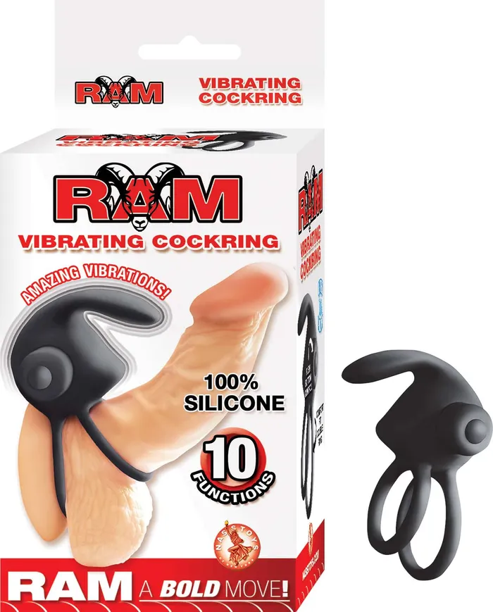 Anal Nasstoys Ram Vibrating Cockring Black