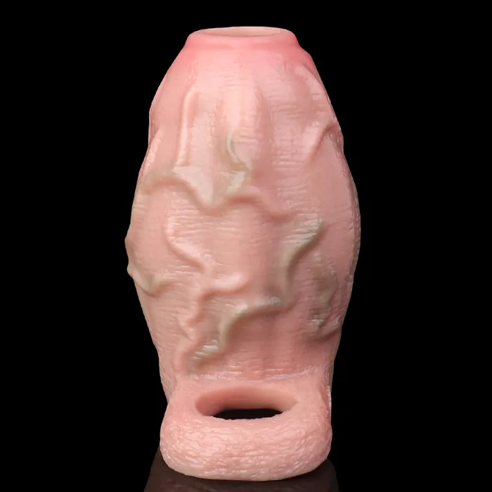 Big Girthy Realistic Cock Sleeve Extender Life Size Penis Sheath Soft Silicone Sex Toys for Men Domlust Male Sex Toys