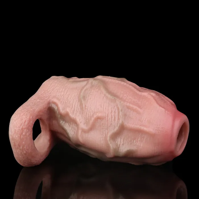 Big Girthy Realistic Cock Sleeve Extender Life Size Penis Sheath Soft Silicone Sex Toys for Men Domlust Male Sex Toys