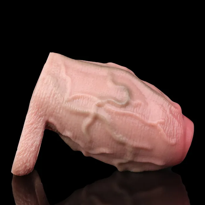 Big Girthy Realistic Cock Sleeve Extender Life Size Penis Sheath Soft Silicone Sex Toys for Men Domlust Male Sex Toys