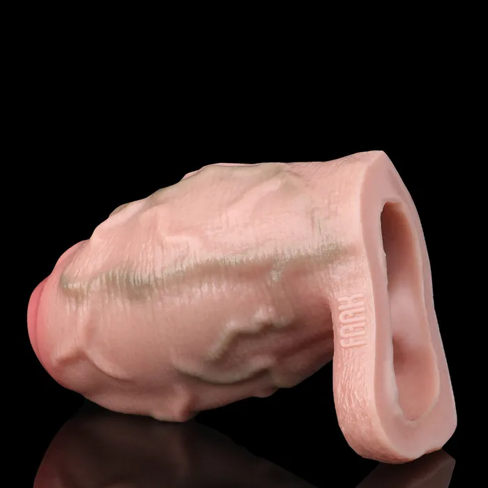 Big Girthy Realistic Cock Sleeve Extender Life Size Penis Sheath Soft Silicone Sex Toys for Men Domlust Male Sex Toys