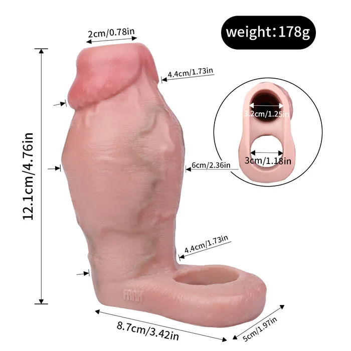 Big Glans Realistic Penis Sleeve Sex Toys for Men Soft Silicone Cock Condom Extender Domlust Male Sex Toys