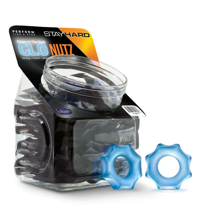Blush Stay Hard Glo Nutz 40 Piece Fishbowl Blue Vibrators Blush Stay Hard Glo Nutz 40 Piece Fishbowl Blue Vibrators