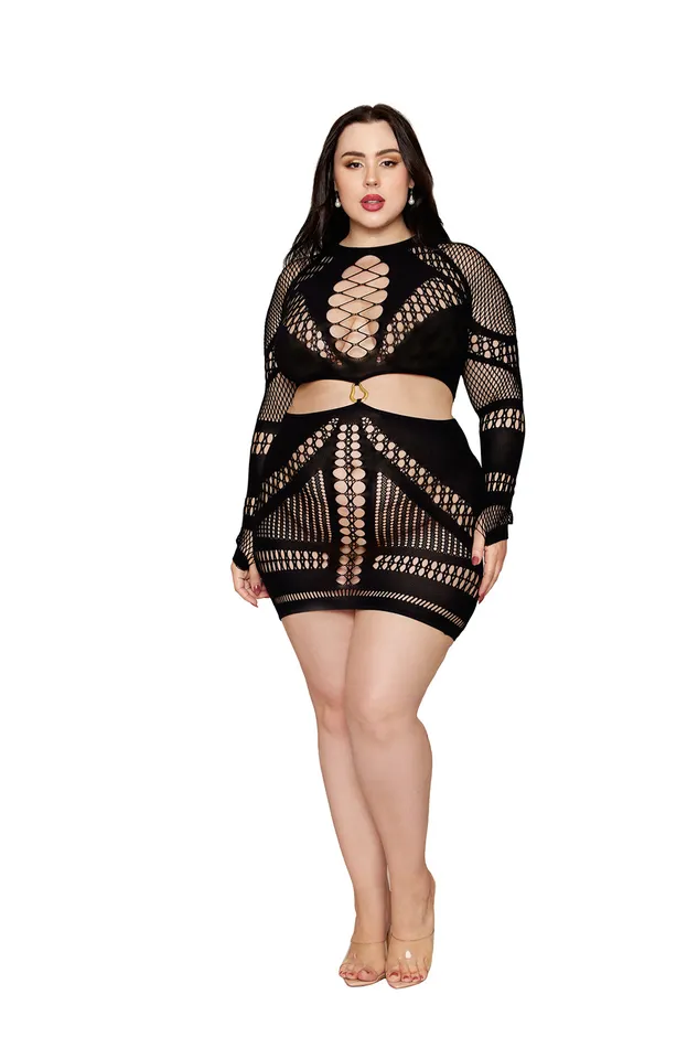 Chemise Dmnd Queen Size Black Dreamgirl Anal