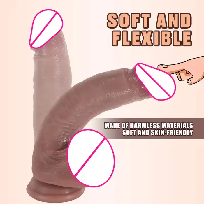 Domlust Anal Lifelike Realistic Anal Dildo Butt Plug Suction Cup Silicone Penis Sex Toy for Beginners