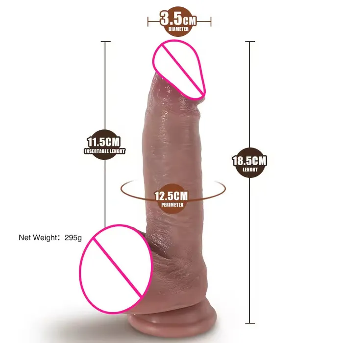 Domlust Anal Lifelike Realistic Anal Dildo Butt Plug Suction Cup Silicone Penis Sex Toy for Beginners