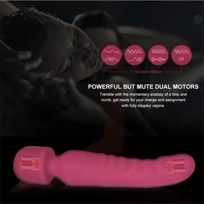 Domlust Magic Wand Gspot Vibrator Silicone Vibrating Dildo Sex Toys for Women Female Sex Toys