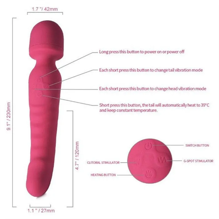 Domlust Magic Wand Gspot Vibrator Silicone Vibrating Dildo Sex Toys for Women Female Sex Toys