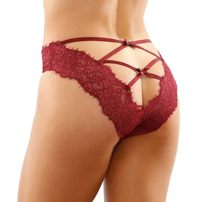 Female Sex Toys Ivy Lace Bikini Panty With Lattice CutOut Back Garnet LXL Fantasy Lingerie Female Sex Toys Ivy Lace Bikini Panty With Lattice CutOut Back Garnet LXL Fantasy Lingerie