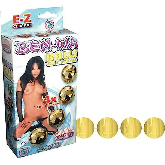 Female Sex Toys Nasstoys Ben Wa Balls on a String Gold