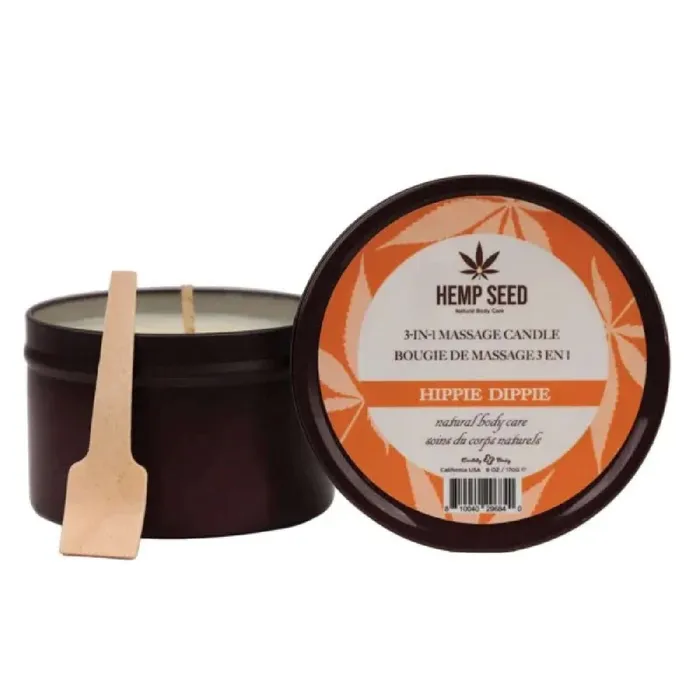 Hemp Seed 3in1 Massage Candle Hippie Dippie 6oz Earthly Body Couples