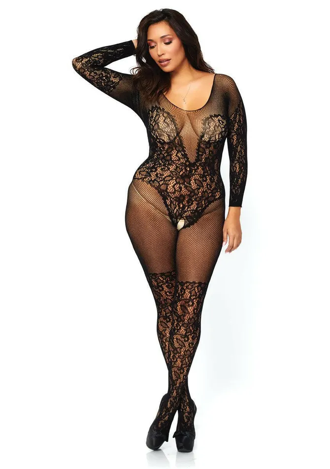 Leg Avenue Vine Lace Bodystocking Queen Size Black Bodystockings Playsuits Leg Avenue Vine Lace Bodystocking Queen Size Black Bodystockings Playsuits